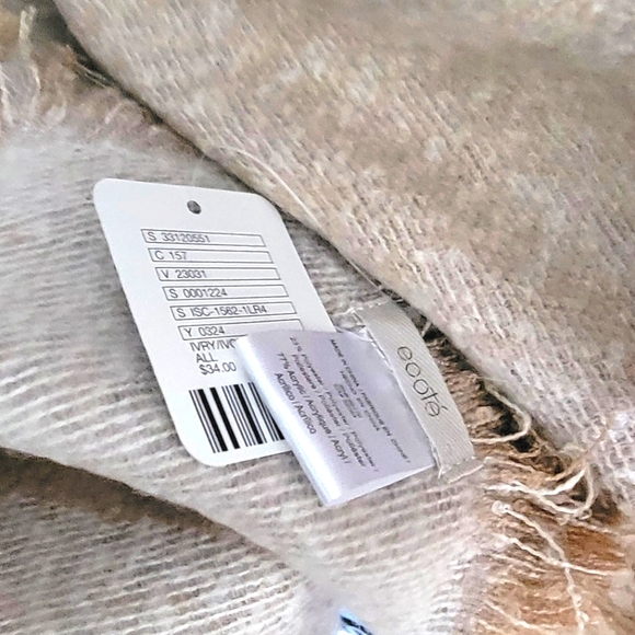 Ecote Asymmetrical Scarf Shawl, Wrap. - Picture 3 of 4